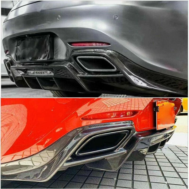 Labio de parachoques difusor trasero de fibra de carbono GT GTS para Mercedes Benz AMG GT GTR-Style Foto 2 de 4