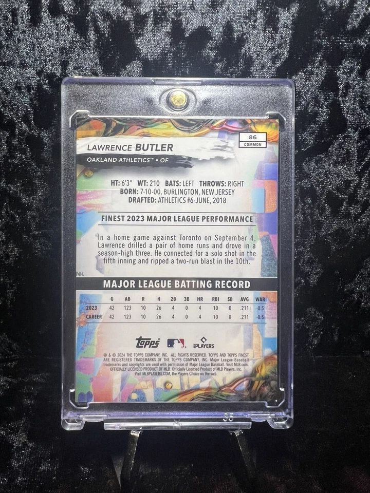 2024 Topps Finest Baseball Lawrence Butler RC #86 Orange Refractor /25 - Image 2 of 2