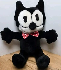 Vtg 1982 Felix The Cat Plush 14" Tall Bow Tie Stuffed 80s Collectible