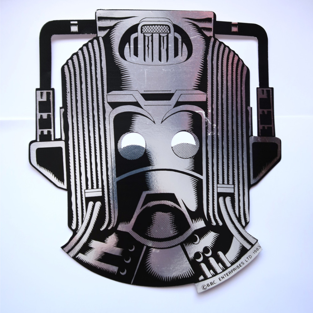 Doctor Who Cyberman Helmet Paper Mask Decoration 1983