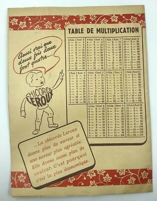 Protège-cahier Publicitaire Vintage – Chicorée Leroux – Format 24x18 Cm – État Correct