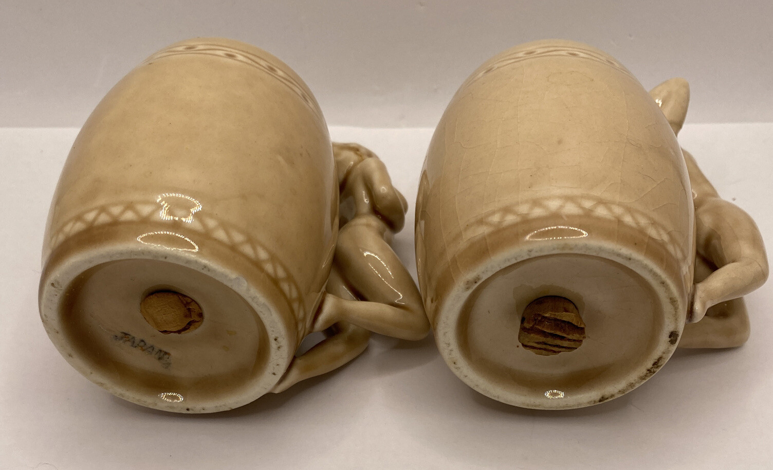 Risque/Naughty Naked Ladies Brown Whiskey Barrels Salt and Pepper