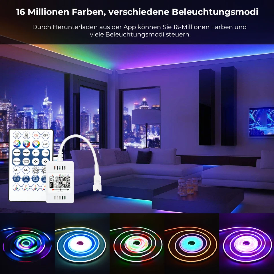 DC12V-24V WIFI/BT Music LED Controller Für WS2812B WS2811 RGB IC Pixel Stripe - Bild 2 von 4