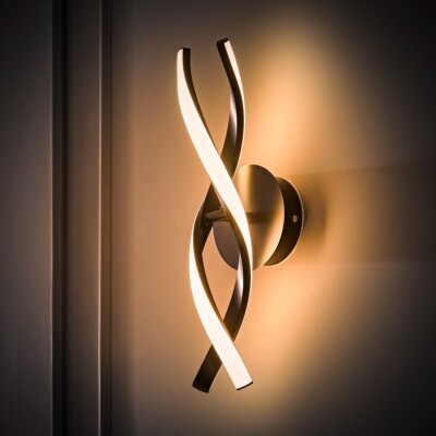 Wand Leuchte Lampe Fassung integriert LED Innen Außen IP44 Wohnzimmer Bad