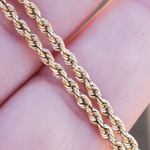 10K VINTAGE SOLID GOLD ROPE CHAIN NECKLACE MICHAEL ANTHONY 20" IN. SIGNED "Ma" - Picture 1 of 21
