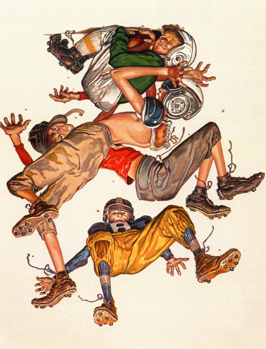 Football, Norman Rockwell (American, 1894-1978) --POSTCARD | eBay