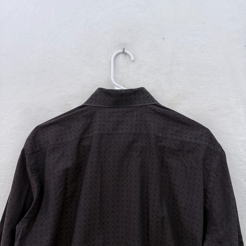 Etro Milano Shirt Mens 41 Black Geometric Business Casual Button Up - Picture 8 of 9