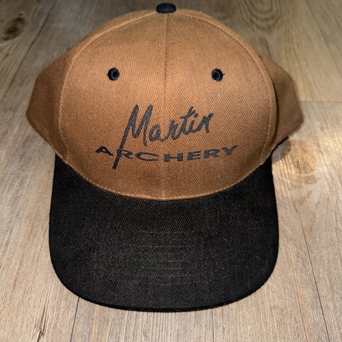 Vintage Martin Archery Cap SnapBack Hat Black & Tan Never Used Bow Target Hunt