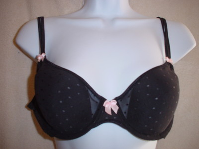 Victorias Secret Angel Point d'esprit Lace Ipex Demi 36B Black NWOT
