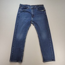 Levis 505 Jeans Mens 36x30 Blue Regular Straight Mid Rise Medium Wash Denim