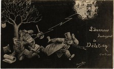 PC CPA FREEMASONRY, L'HONNEUR FOUDROYANT LA DÉLATION, Vintage Postcard (b16755)