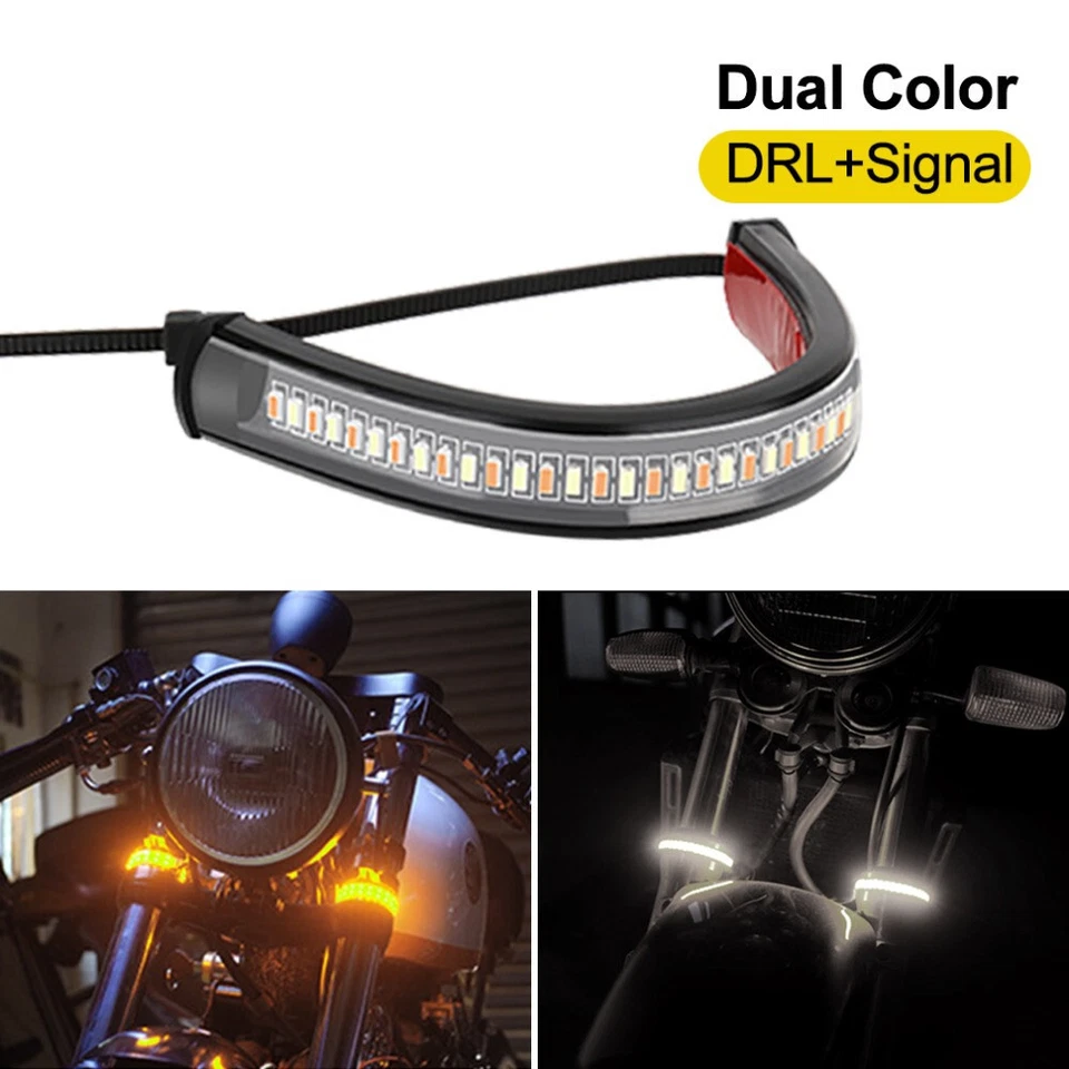 2x Tira de luces LED DRL de funcionamiento diurno para Kawasaki ZR7S ZRX1100 ZRX1200 Foto 3 de 4