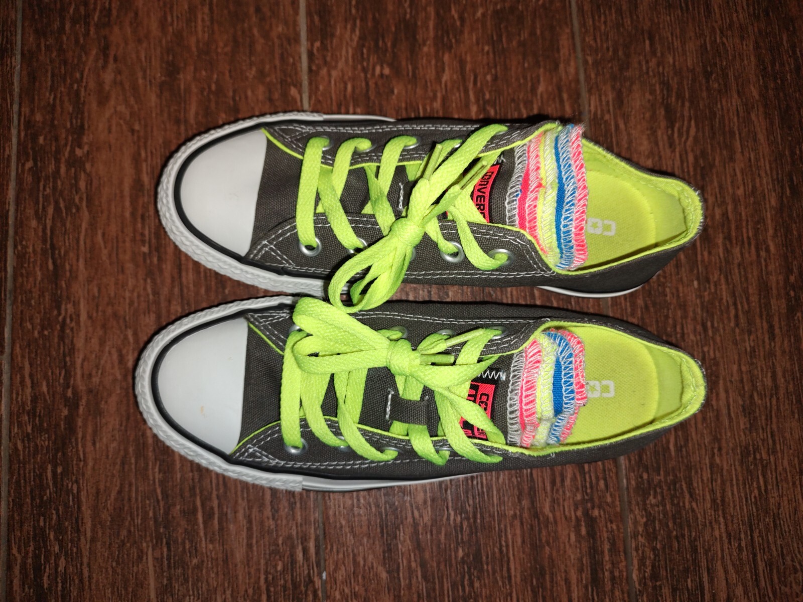Converse Neon Colored Multiple Rainbow Tongues Lo… - image 4