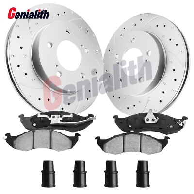 Front Drilled Rotors Ceramic Brake Pads for 93-02 Nissan Quest Mercury Villager~