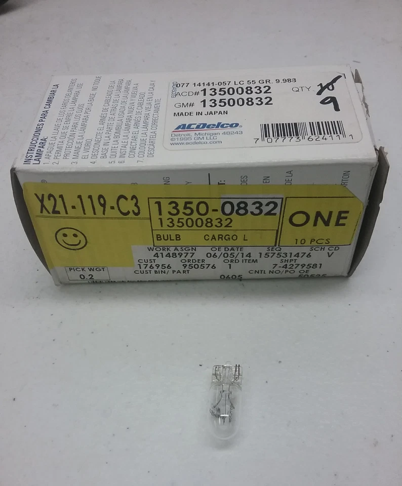 Лампа для приборной панели GM от оригинального производителя деталь No 13500832 - Изображение 3 из 3