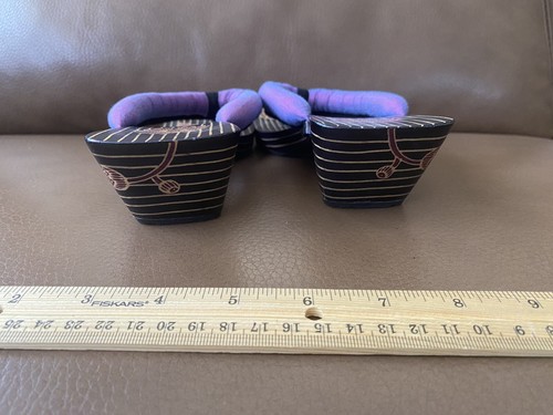 Wood Thong Sandals Shoes ~ Size S ~ Purple ~ From Japan - Picture 3 of 8
