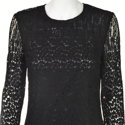 ADAM LIPPES Black Lace Tunic Length Top SIZE 6 - Picture 2 of 7