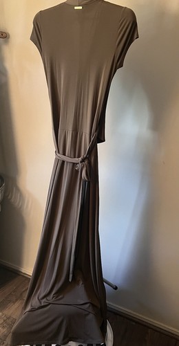 Michael Kors Women's Brown Capsleeve Maxi Wrap Dress Size 4 P - Picture 3 of 10