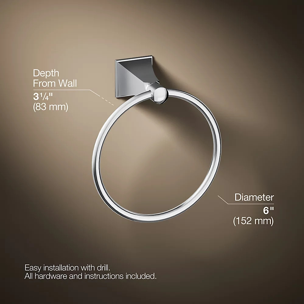 KOHLER 487-CP | Memoirs Stately Towel Ring