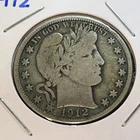 1912-S Barber Half Dollar 90 % Silver Great Eye Appeal See Pics!