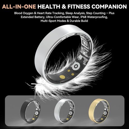 Smart Ring, Health Fitness Tracker with Sleep/Blood Pressure/Oxygen Monitoring - Picture 25 of 26
