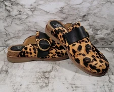 SOFFT Billie Leopard Print Clog 9 M Calf Hair Slip On Comfort Leather