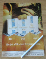Embassy Extra Mild Cigarette Advert Punch 1976