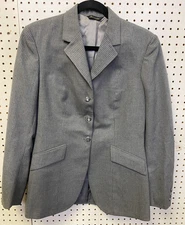 The Tailored Sportsman Jacket Womens Medium Gray Pinstripe Equestrian Made USA
