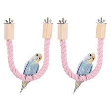 2 Pcs Bird Rope Perch Swing Bird Stand Rope Perch 22 Inch Pink