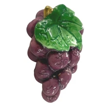 Nora Fleming Grape Cluster Retired Purple Green Signed Initials Embossed
