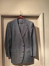 Jos. A. Bank Pure Wool Brown Muted-Plaid Two-Piece Men's Suit 43L X 34 in. Waist