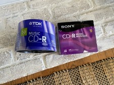 TDK Blank Music CD-R 80min Audio 700Mb Data Media Disc 50 pack NEW Plus 10 Sony