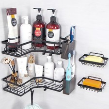 Shower Caddy Set,No Drilling,Adhesive,Rustproof Shower Shelves Rack for Bathroom