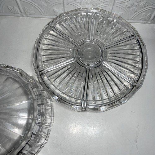 Pedestal para pasteles Shannon de cristal de plomo Stratford con cúpula 4 en 1 Godinger Irlanda usado en excelente estado - Imagen 6 de 19