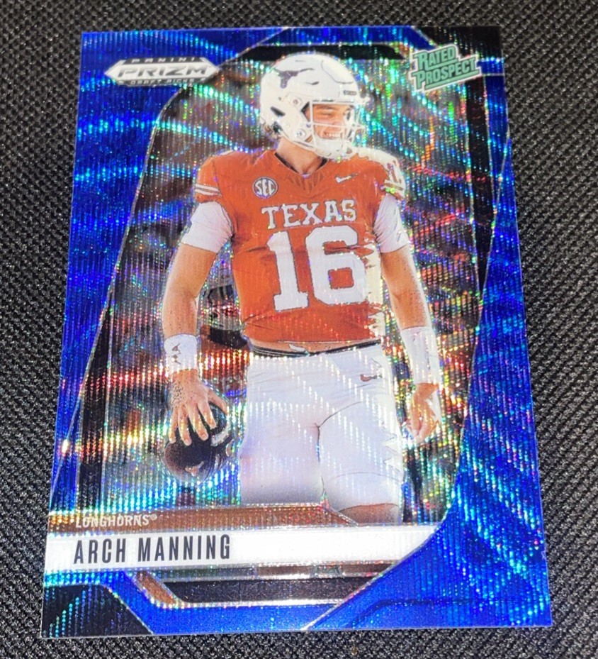 2025 Panini Prizm Draft Arch Manning Rated Prospect Blue Wave Rookie 248/299