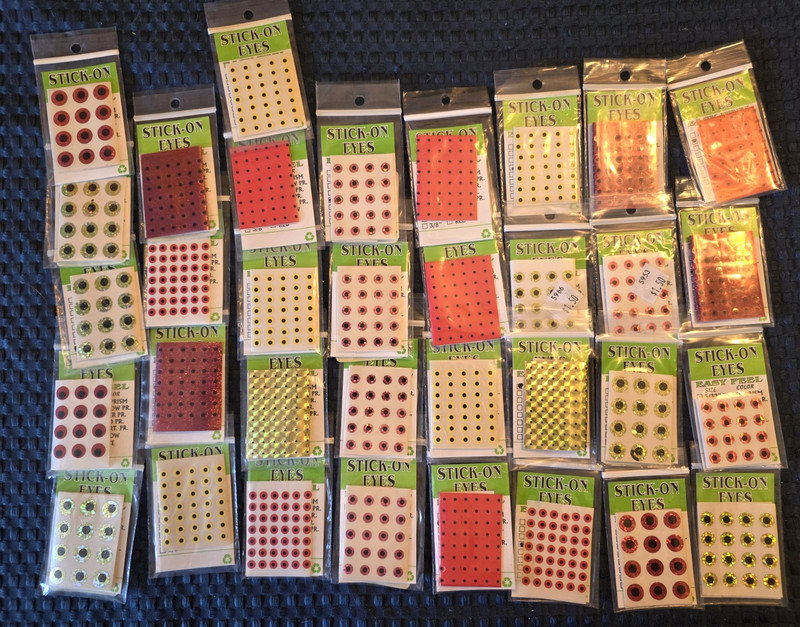 Premium Wapsi Fly Tying-Lure Making-Stick On Eyes-Asstd Colors and Sizes-34 pack