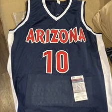 Mike Bibby Signed Arizona Wildcats Career Highlight Stat Jersey (JSA COA)