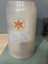 Giant Vtg 11.5” Tall Wurzburger Hofbrau Beer Stein 5 Liter German Red Star Crown