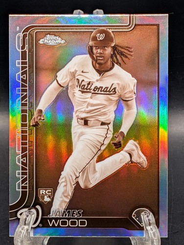 2025 Topps Chrome James Wood RC #132 Sepia Refractor Nationals Rookie  - Imagen 1 de 2