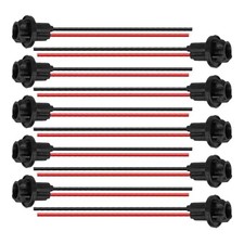 T10 W5W 194 Bulb Socket with Wire Pigtail, Universal LED Bulbs Pre-Wired 10PCS