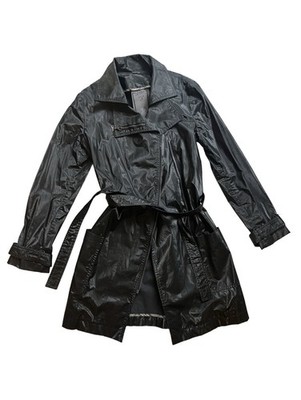 Cop Copine Black Raincoat Trench Coat Women's Size Small