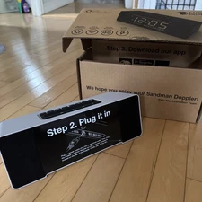 Sandman Doppler Smart Clock w/ Alexa 6 USB portsAlarm WIFI Bluetooth - Moon Gray