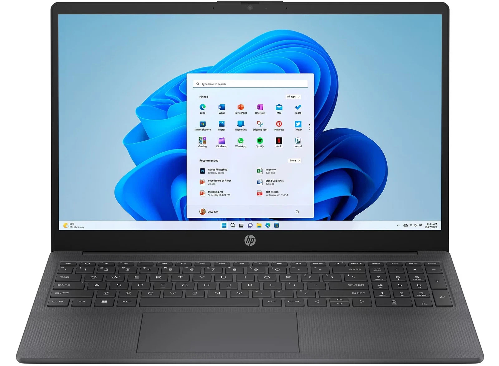 HP SSD 15.6"" Laptop Intel i3 4GB RAM 128GB + Win 11 & Office