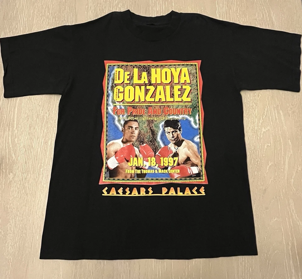 Oscar de La Hoya 1996 vs Miguel Gonzalez Shirt Large Caesars Palace Original - Image 2 of 4
