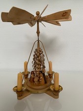 Alte Weihnachts Pyramide Erzgebirge VEB Seiffen  Krippe  Spanbaum  Holzkunst