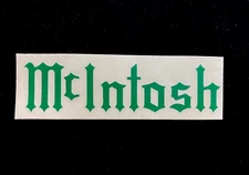 McIntosh 4.75 Inch Green Transfer Sticker Car Window New Oracal Permanent Vinyl