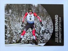 original sign. Autogrammkarte Biathlon Julian Eberhard
