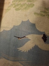 Vintage Traditional Japanese Child's Kimono Cranes Hand Sewn Condition Issues