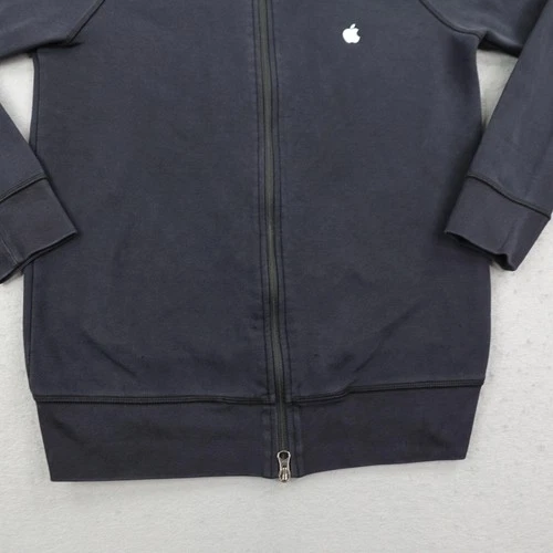 Apple Jacket Mens Small Black Full Zip Sweatshirt Logo Tech Employee Bomber Coat image 4