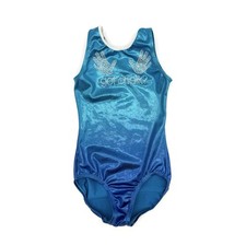 EUC Tin  s Tailor Boutique Rhinestone  Got Chalk   Gymnastics Leotard In Blue L